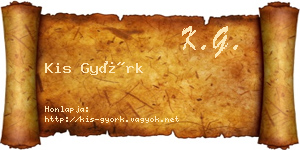 Kis Györk névjegykártya